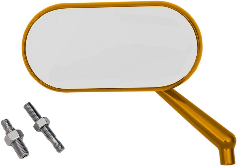 Arlen Ness Forged Oval Mirror - Side View, Aluminum, Each - Anodized / Gold