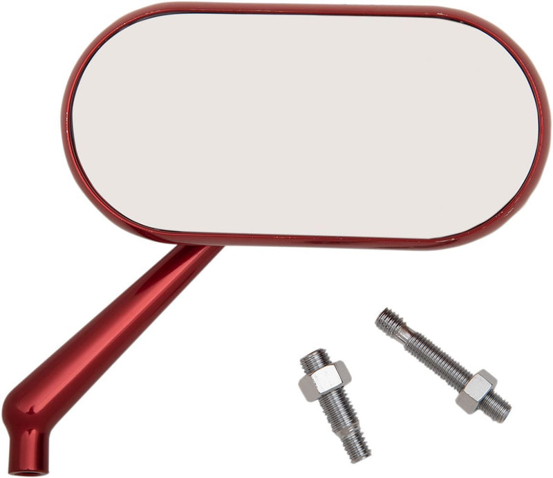 Arlen Ness Forged Oval Mirror - Side View, Each, Aluminum - Anodized / Red