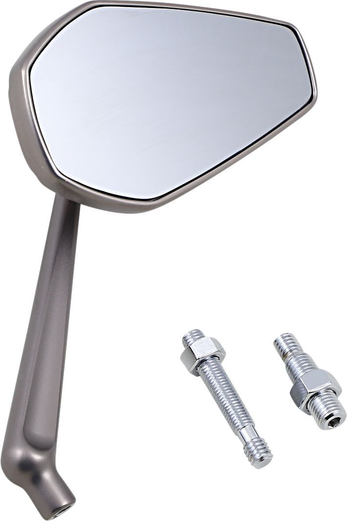 Arlen Ness Mini Stocker Mirror - Side View, Billet Aluminum, Each - Anodized / Silver / Titanium