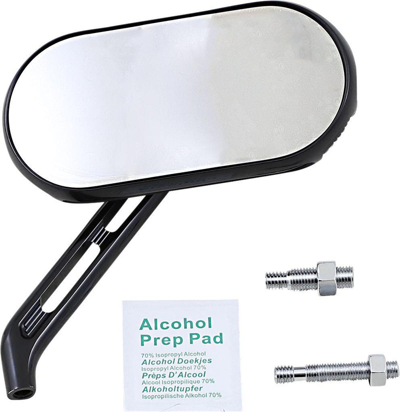 Arlen Ness Sidekick Mirror - Aluminum /  Stainless Steel, Side View, Each - Black / Gloss