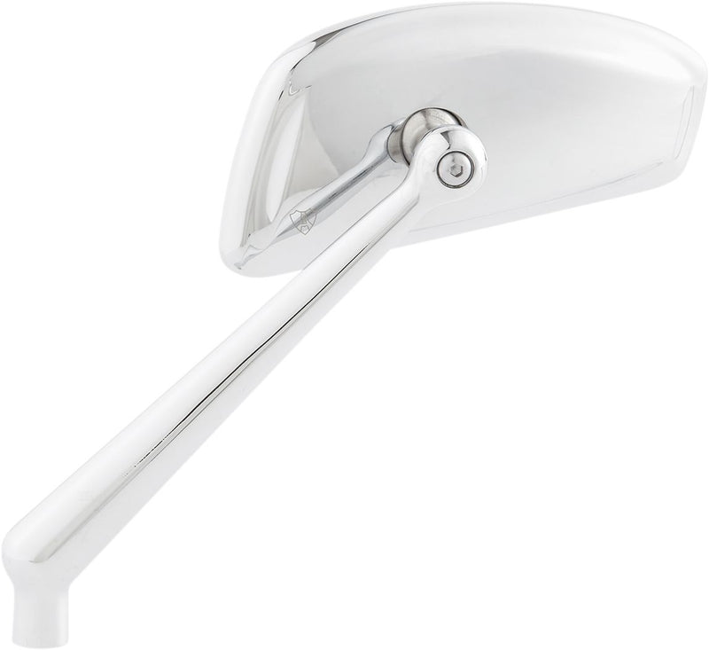 Arlen Ness Tearchop Mirror - Side View, Each, Billet Aluminum /  Stainless Steel - Chrome / Silver