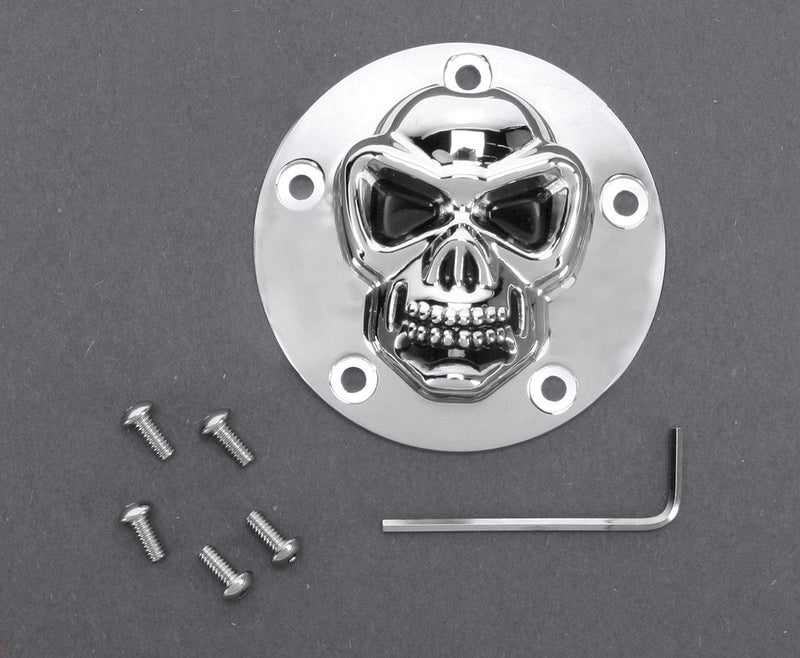 Drag Specialties 3-D Skull Point Cover Chrome 5-Hole - Part #19020181 - Hogparts UK