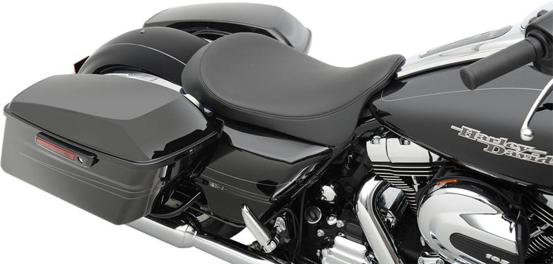 DRAG Specialties Seats Ez-on Mount Low-profile Solo Seat - Each, Leather /  Vinyl - Black for Harley-Davidson Touring, Softail & Trike 2007-2024