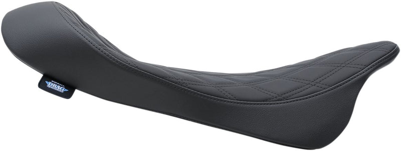 DRAG Specialties Seats Ez-on Mount Low-profile Solo Seat - Leather /  Vinyl, Each - Black for Harley-Davidson Touring, Softail & Trike 2008-2024