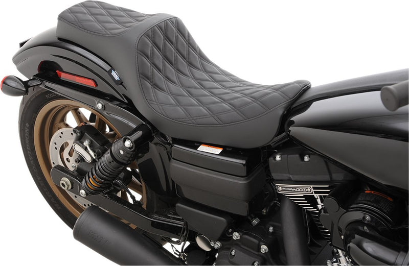 DRAG Specialties Seats Predator III Seat - Each, One-Piece, Vinyl - Black for Harley-Davidson Dyna 2006-2017