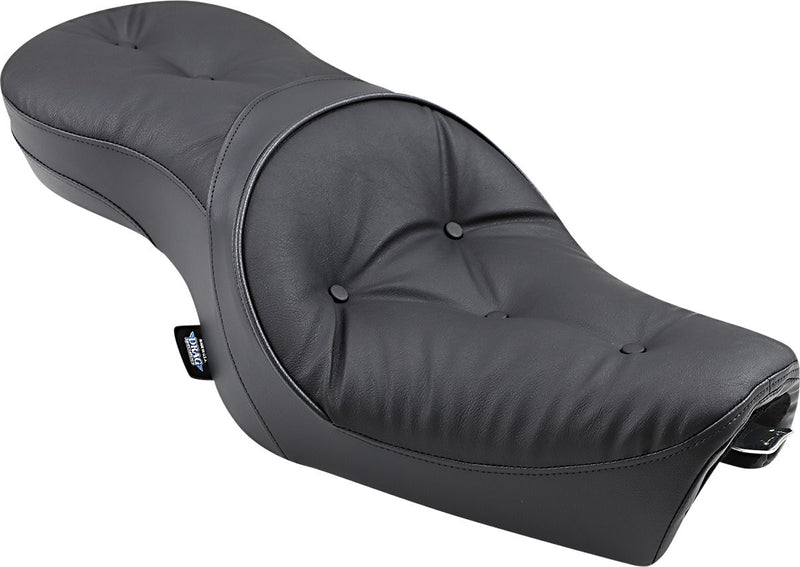 DRAG Specialties Seats Low-profile Touring Seat - Vinyl, 2-Up Seat, Each - Black for Harley-Davidson Sportster 2004-2022