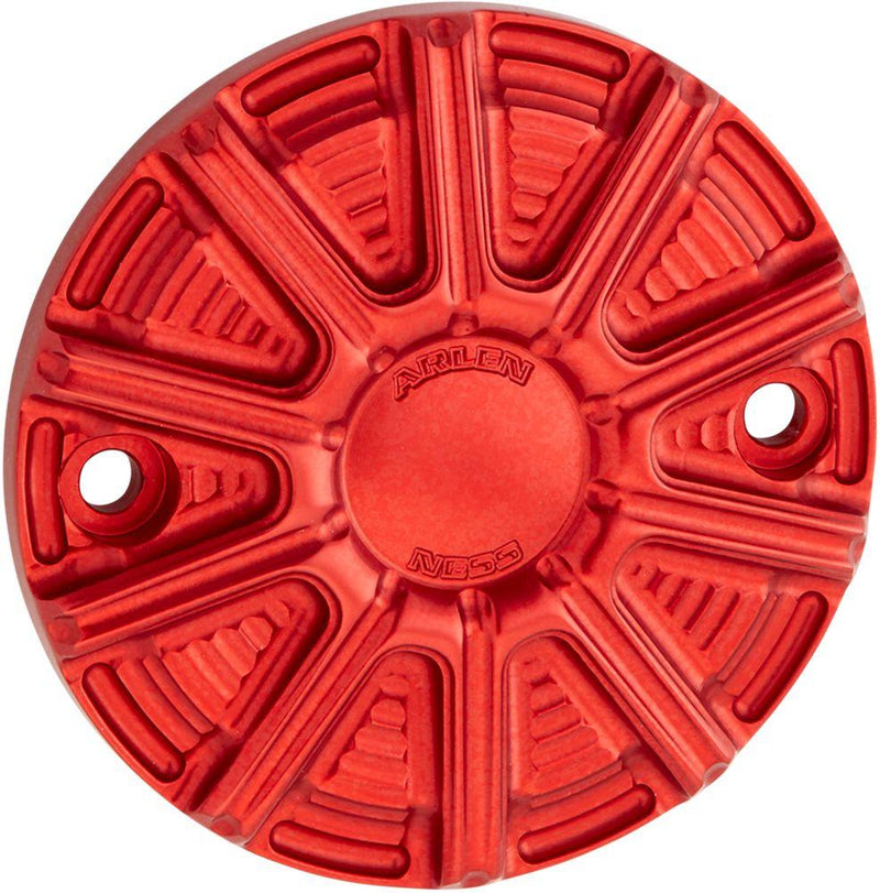 Arlen Ness 10-gauge Points Cover - Each, 6061 T-6 Aluminum - Anodized / Machined / Red for Harley-Davidson Touring, Softail, Dyna & Trike 2017-2024