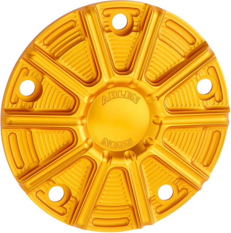 Arlen Ness 10-gauge Points Cover - Each, 6061 T-6 Aluminum - Anodized / Gold / Machined for Harley-Davidson Touring, Softail, Dyna & Trike 1999-2017