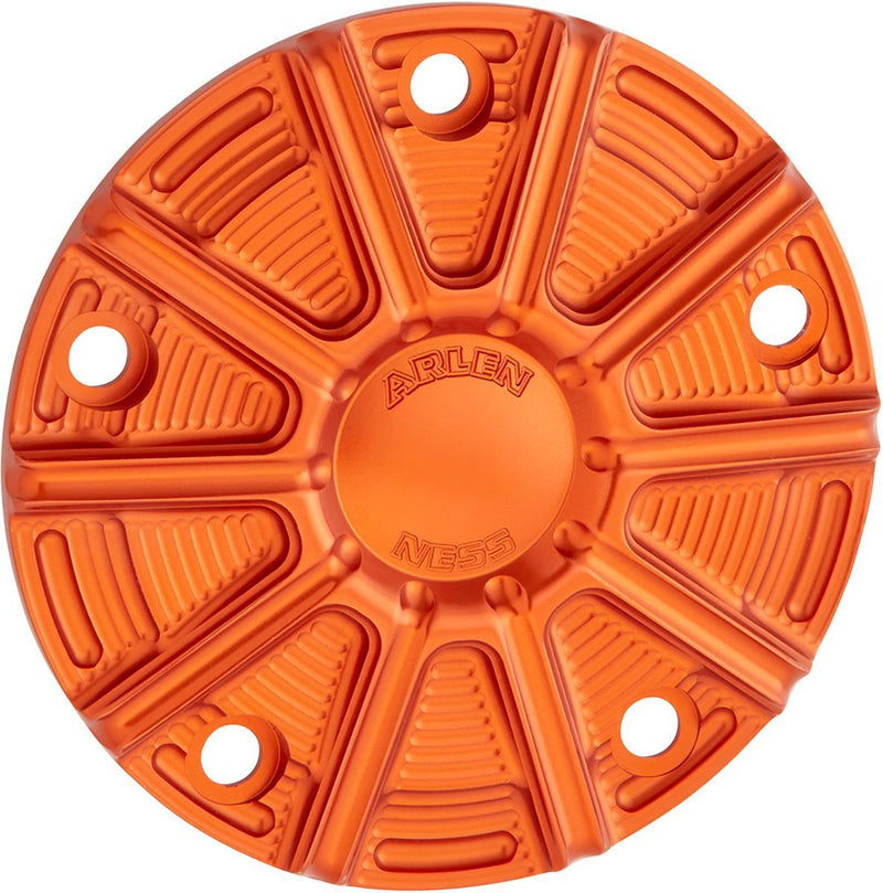 Arlen Ness 10-gauge Points Cover - 6061 T-6 Aluminum, Each - Anodized / Machined / Orange for Harley-Davidson Touring, Softail, Dyna & Trike 1999-2017