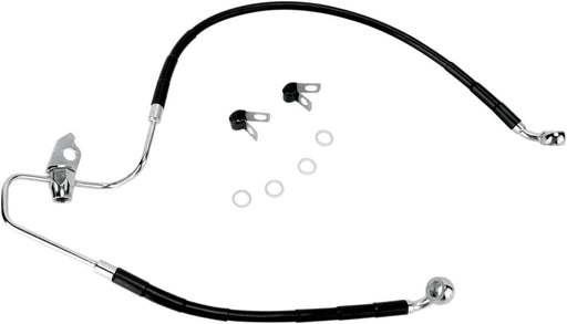 Drag Specialties Rear Brake Line Black Vinyl Coated Stainless Steel - Part #17412962 - Hogparts UK