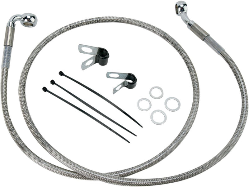 Drag Specialties Front Brake Line Stainless Steel Extended 4" - Part #17412681 - Hogparts UK