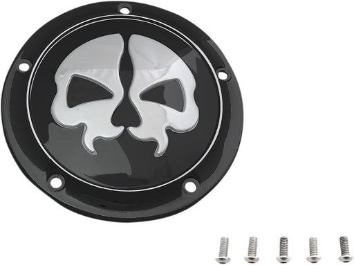 Drag Specialties Cover Derby Split Skull 5-Hole Black - Part #11070547 - Hogparts UK