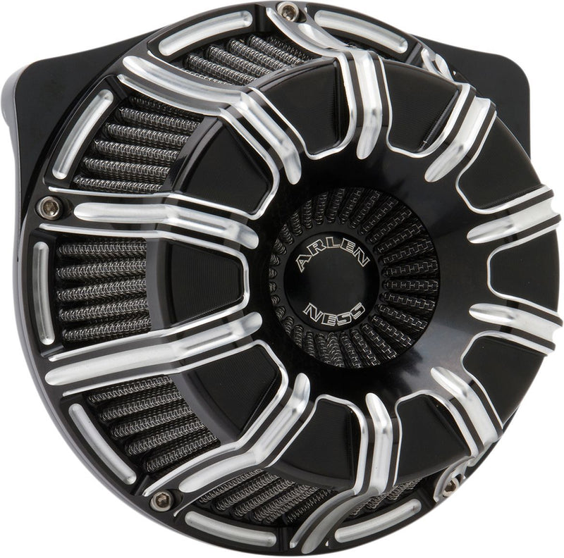 Arlen Ness Inverted Series Air Cleaner Kit - CNC Billet Aluminum - Black / Machined for Harley-Davidson Touring, Softail, Dyna & Trike 2017-2024