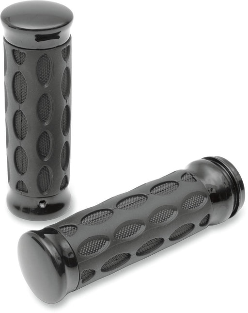 Drag Specialties Grips Hotop Black/Rubber - Part #06300774 - Hogparts UK