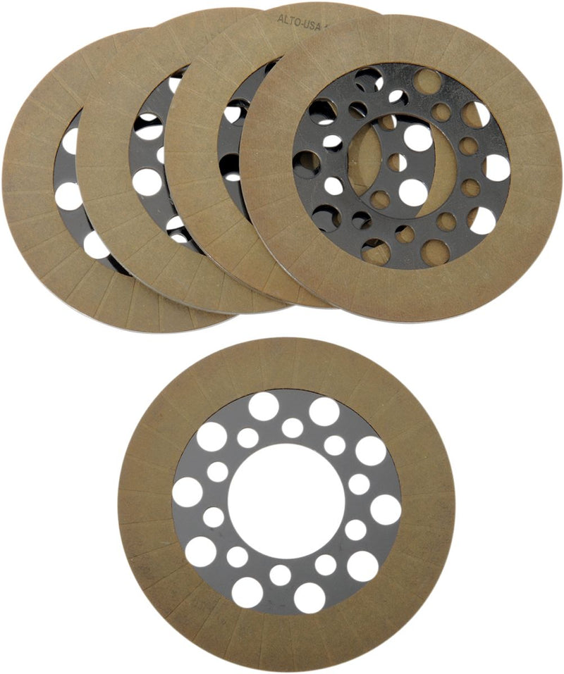 Alto Products Clutch Friction Plate Set - Set of 5 for Harley-Davidson Touring, Softail, Dyna & FXR 1970-1983