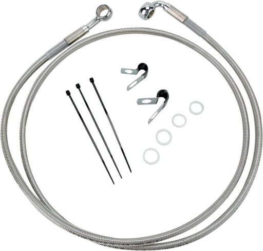 Drag Specialties Front Brake Line Stainless Steel Extended 10" - Part #17412679 - Hogparts UK