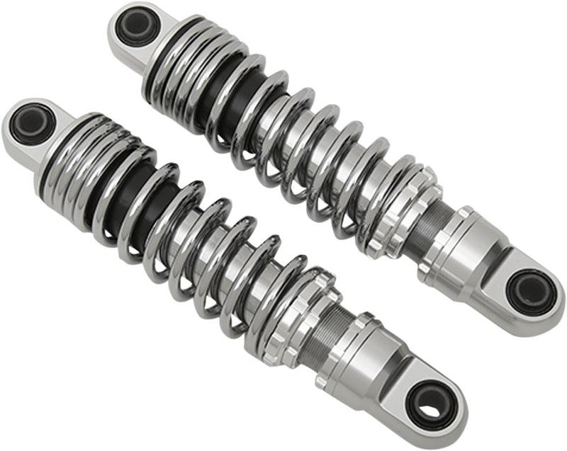 Drag Specialties Shocks Premium 10.5" Shocks - Coilover Monotube, Billet Aluminum /  Steel, Pair - Anodized / Black / Chrome for Harley-Davidson Sportster 2004-2022