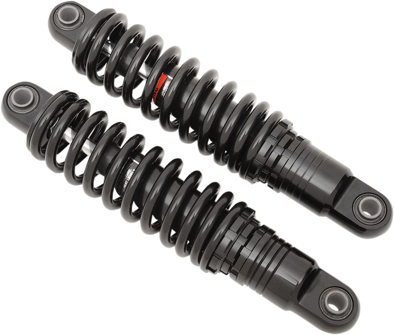 Drag Specialties Shocks Premium Ride-height Adjustable Shocks - Aluminum /  Steel, Pair, Coilover Monotube - Anodized / Black for Harley-Davidson Sportster 2004-2022