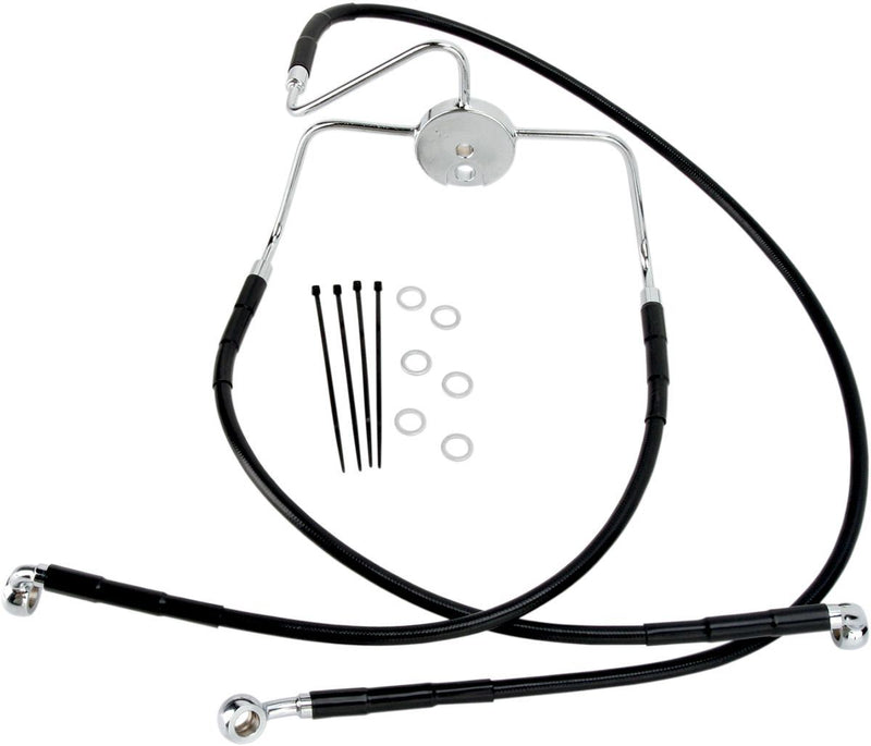 Drag Specialties Front Brake Line Black Vinyl Coated Stainless Steel - Part #17412520 - Hogparts UK
