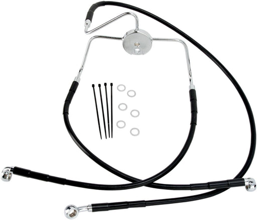 Drag Specialties Front Brake Line Black Vinyl Coated Stainless Steel - Part #17412520 - Hogparts UK