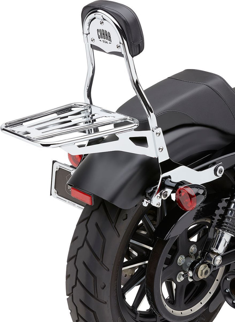 Cobra Detachable Backrest Kit - Round, Standard, Steel - Chrome for Harley-Davidson Sportster 2004-2022