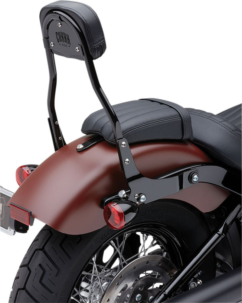 Cobra Detachable Backrest Kit - Round, Standard, Steel - Black for Harley-Davidson Softail 2018-2024