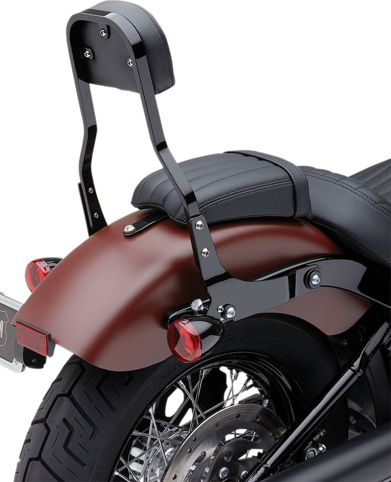 Cobra Detachable Backrest Kit - Short, Steel, Square - Black for Harley-Davidson Softail 2018-2024
