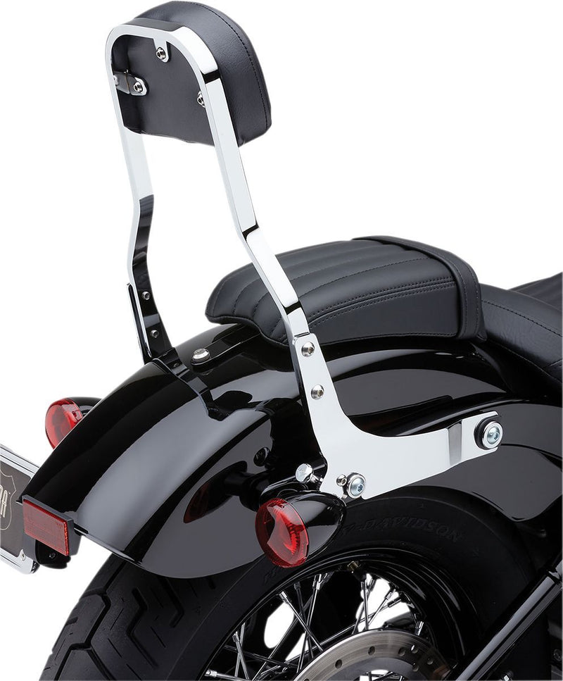 Cobra Detachable Backrest Kit - Steel, Short, Square - Chrome for Harley-Davidson Softail 2018-2020