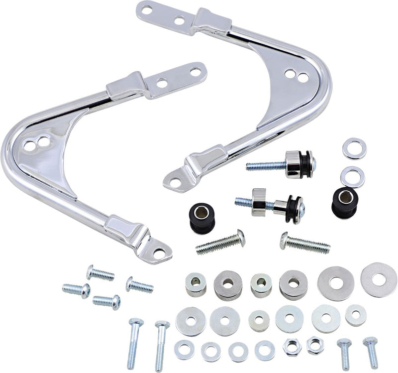 Cobra Detachable Tour Pack Rack Mounting Kit - Rear - Chrome for Harley-Davidson Touring 1996-2008