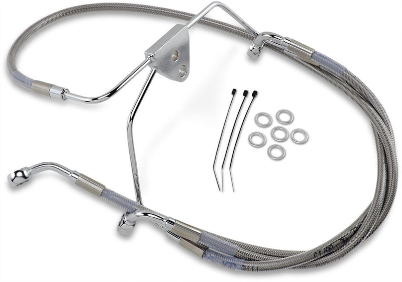 Drag Specialties Front Brake Line Stainless Steel Extended 8" - Part #17412632 - Hogparts UK
