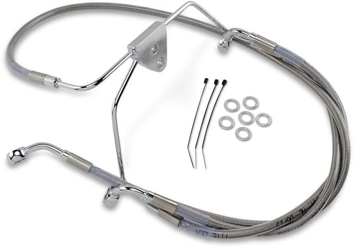 Drag Specialties Front Brake Line Stainless Steel Extended 8" - Part #17412632 - Hogparts UK