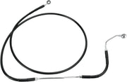 Drag Specialties Front Upper Brake Line Black Vinyl Coated Stainless Steel Extended 10" - Part #17412937 - Hogparts UK