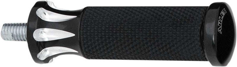 Arlen Ness Shift Peg - Deep Cut, Billet Aluminum /  Rubber, Knurled - Anodized / Black