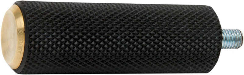 Arlen Ness Shift Peg - Each, Billet Aluminum /  Brass /  Rubber, Fusion - Black / Brass