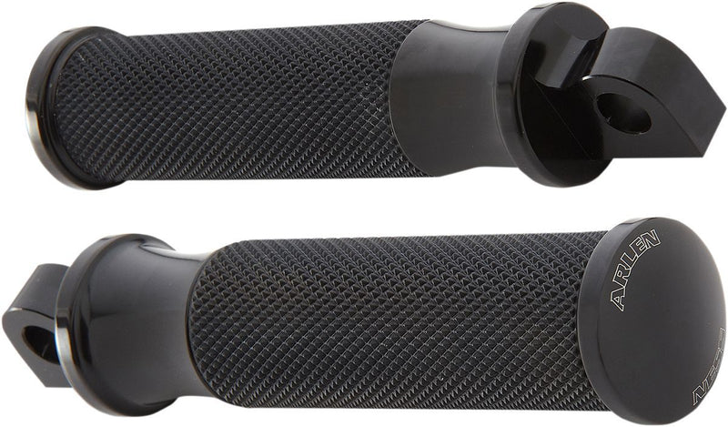 Arlen Ness Fusion Male-mount Foot Pegs - Standard, Pair, Smoothie - Aluminum / Black for Harley-Davidson Touring, Softail, Sportster & Dyna 1999-2024