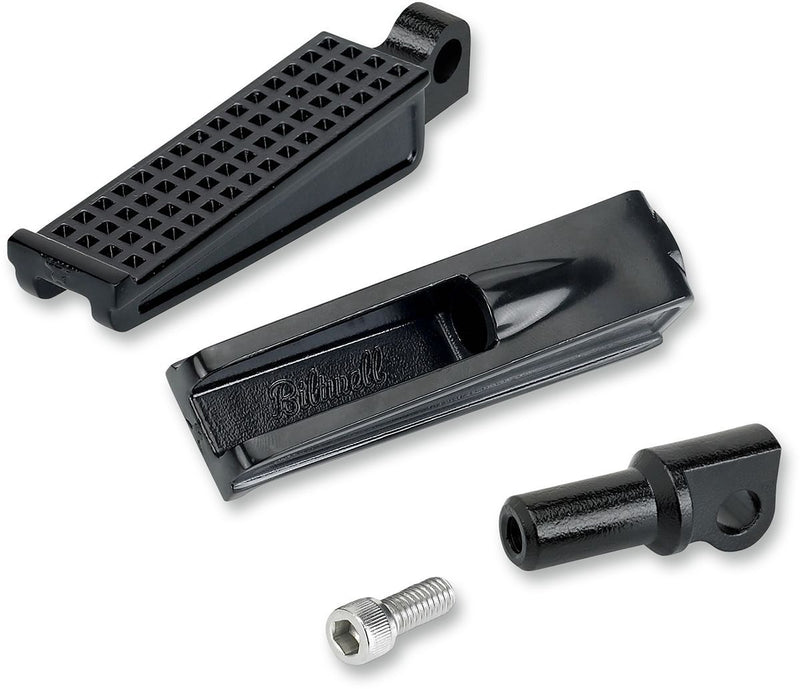Biltwell Sanderson Foot Pegs - 10,2 mm (4"), Stainless Steel, Folding - Black