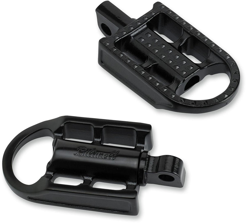 Biltwell Mushman Foot Pegs - Stainless Steel, 54 mm (2-1/8"), 89 mm (3-1/2") - Black