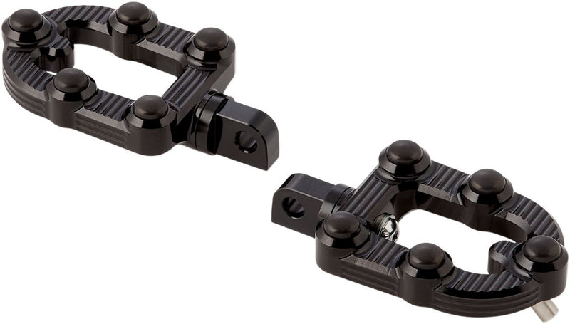 Arlen Ness MX Foot Pegs - Billet Aluminum /  Rubber, Pair - Black