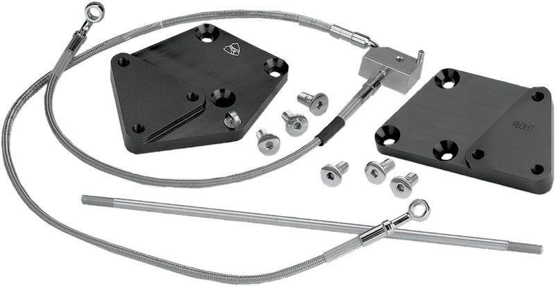 Arlen Ness 3" Foot Control Extension Kit - +76,2 mm (+3") Forward, Billet Aluminum /  Steel, Forward Control - Anodized / Black / Silver for Harley-Davidson Softail 2011-2017