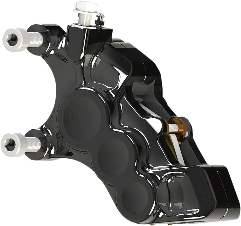 Arlen Ness Ness Tech Six-piston Differential Bore Caliper - Each, Billet Aluminum - Black for Harley-Davidson Touring, Softail, Sportster & FXR 2008-2024