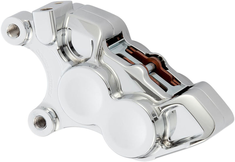 Arlen Ness Ness Tech Four-piston Caliper - Each, Aluminum - Chrome for Harley-Davidson Touring, Softail, Sportster & FXR 2008-2024