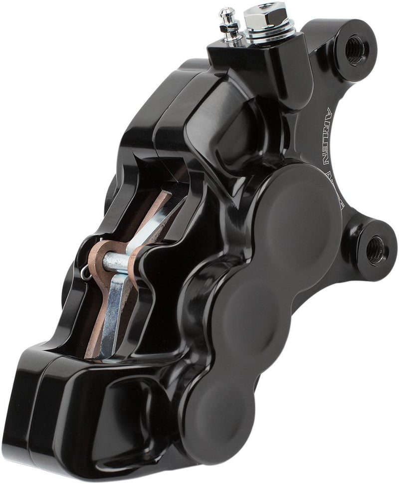 Arlen Ness Ness Tech Four-piston Caliper - Aluminum, Each - Black for Harley-Davidson Touring, Softail, Sportster & FXR 2008-2024