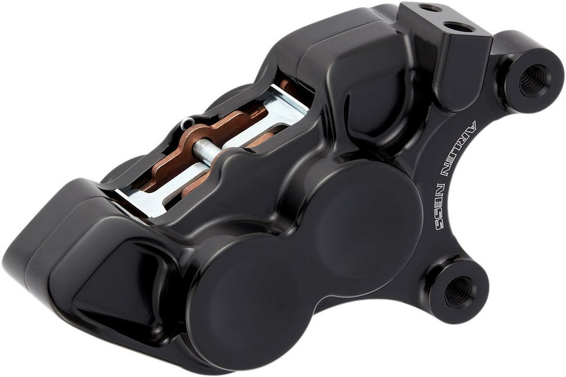 Arlen Ness Ness Tech Four-piston Caliper - Aluminum, Each - Black for Harley-Davidson Touring, Softail, Sportster & FXR 2008-2024