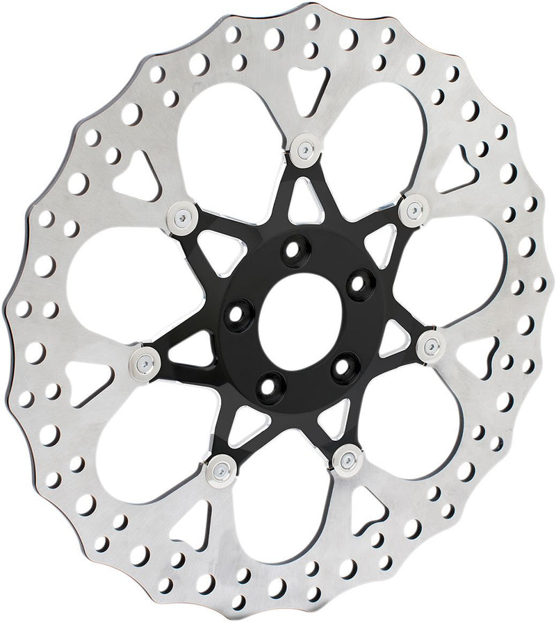 Arlen Ness Two-piece Floating Brake Rotor - Procross, Each, 420 High-Carbon Stainless Steel /  Aluminum - Black for Harley-Davidson Touring 2008-2013