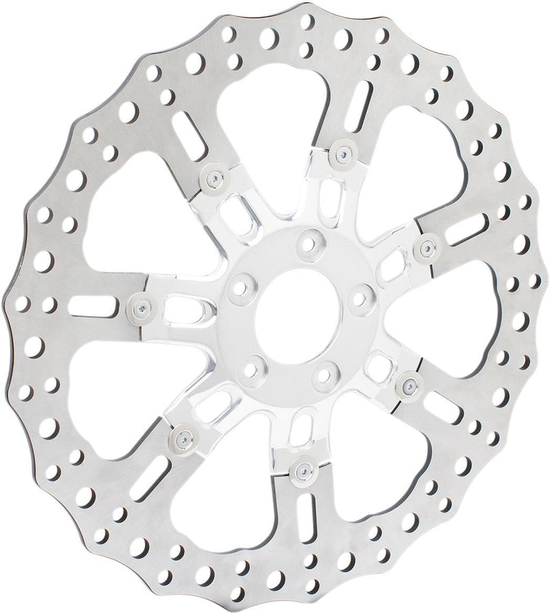 Arlen Ness Two-piece Floating Brake Rotor - Each, Contour, 7-Valve - Chrome for Harley-Davidson Touring 2008-2013