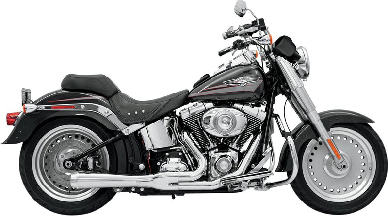 Bassani Xhaust Road Rage 2:1 Exhaust System - Aluminum /  Steel, Short, Each - Chrome for Harley-Davidson Softail 1985-2017