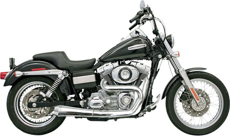Bassani Xhaust Road Rage 2:1 Exhaust System - Each, Full System, Short /  Straight - Chrome for Harley-Davidson Dyna 1991-2017