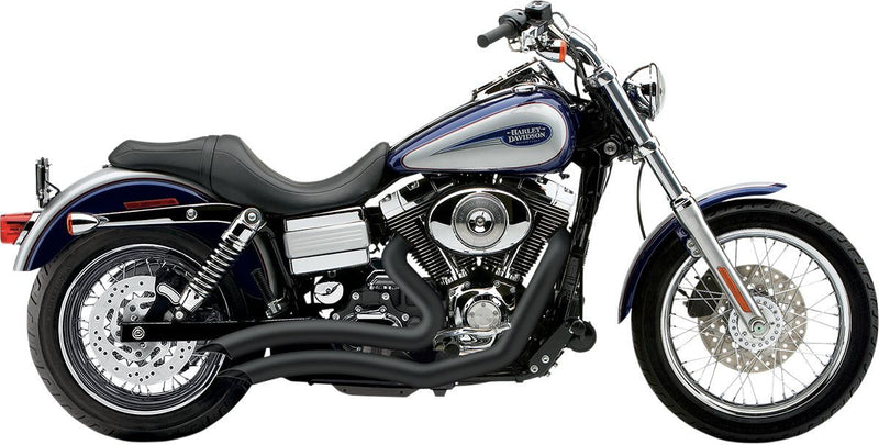 Cobra Speedster Swept Short Exhaust System - Steel, Each, Curved /  Short - Black for Harley-Davidson Dyna 2012-2017