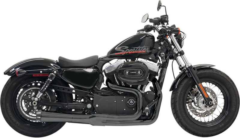 Bassani Xhaust Road Rage II Mega Power 2:1 System - Aluminum /  Steel, Each, Full System - Black / Powder-Coated for Harley-Davidson Sportster 2004-2013
