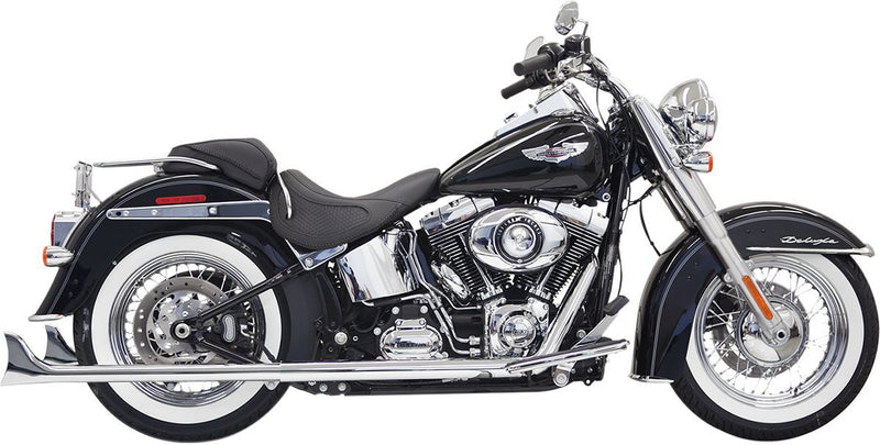 Bassani Xhaust True Duals Exhaust System with Fishtail Mufflers - Fishtail Duals, Each, Straight - Chrome for Harley-Davidson Softail 1989-2017